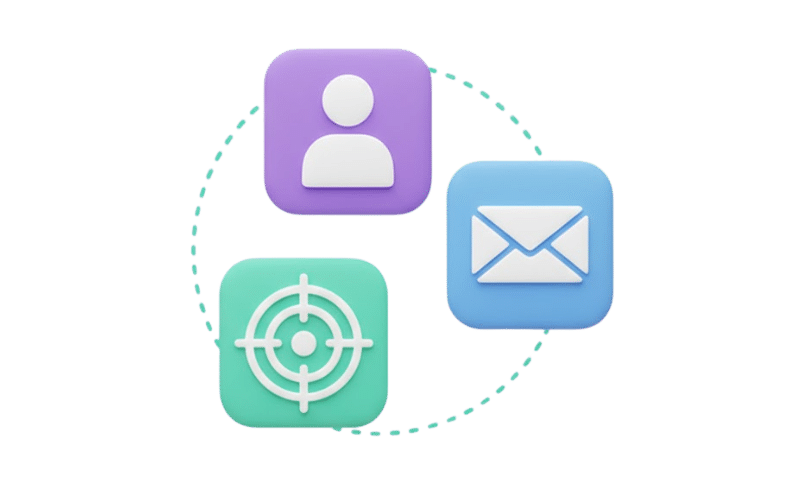 Icono de segmentación de audiencia para enviar correos personalizado