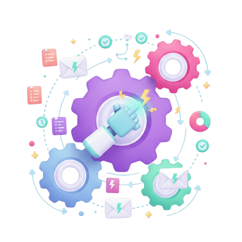 Ilustración de automatización de campañas de MailRoll con flujos inteligentes y segmentación